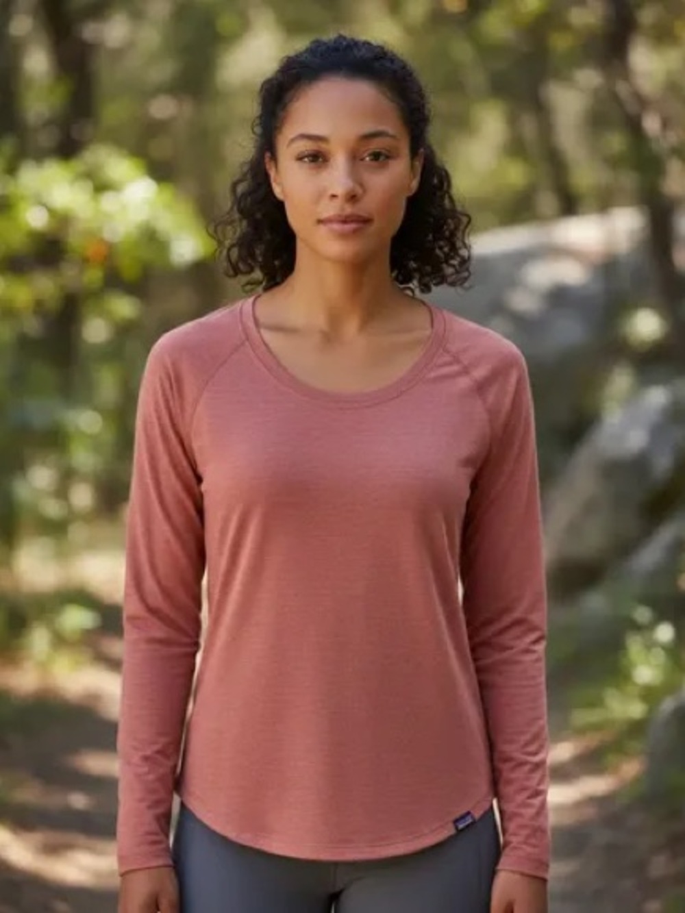 Women's Patagonia Capilene Cool Trail Long-Sleeve Scoop Neck Shirt - Dusty Rose